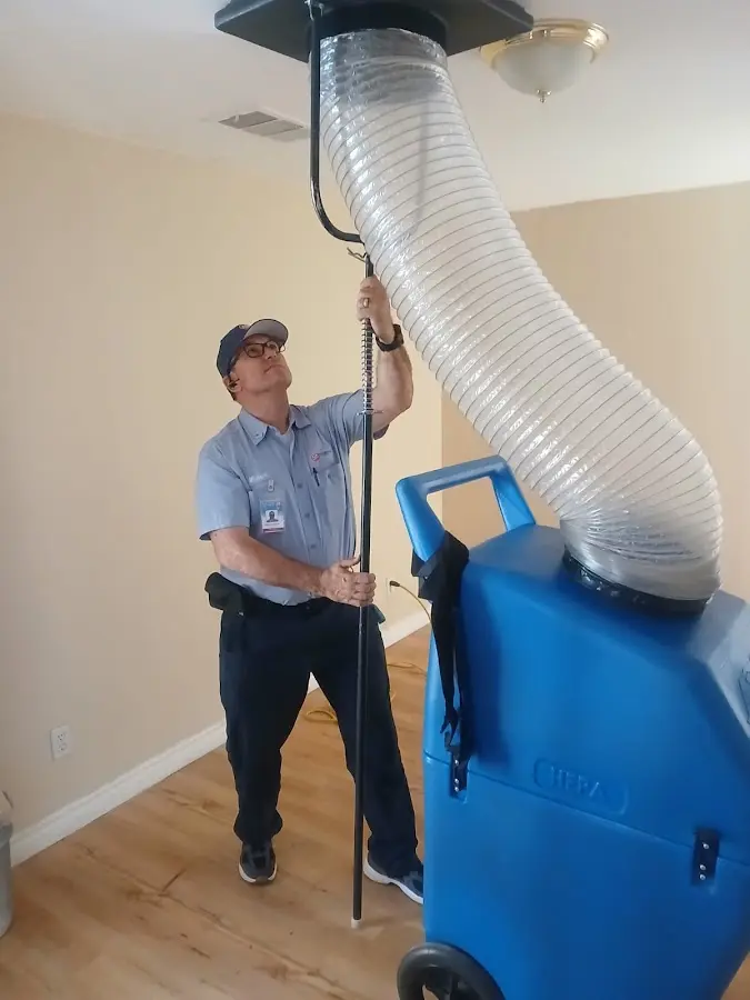 Mini Split Installation technician using HEPA equipment in Great Bend